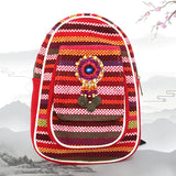 Women Ethnic Embroidery Canvas Backpack Large Capacity Travel Bags