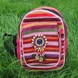 Women Ethnic Embroidery Canvas Backpack Large Capacity Travel Bags