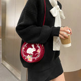 Chinese Style Ribbit Floral Embroidery Cross-Body Pack Women