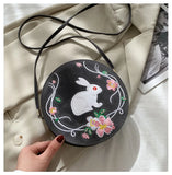 Chinese Style Ribbit Floral Embroidery Cross-Body Pack Women