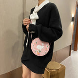 Chinese Style Ribbit Floral Embroidery Cross-Body Pack Women