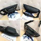 Stylish PU Waist Bag Chain Fanny Pack Travel Belt Purse Shoulder Bags Tote