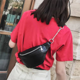 Stylish PU Waist Bag Chain Fanny Pack Travel Belt Purse Shoulder Bags Tote
