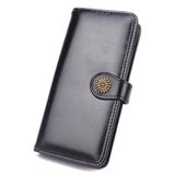 Oil Wax Leather Long Wallet Large Capacity Lightweight