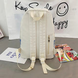 Plaid Nylon Backpack Large Capacity School Bag Female Anti Theft Bookbag Soft