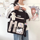 Preppy Purple Backpack Women Waterproof Candy Colors
