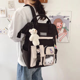 Preppy Purple Backpack Women Waterproof Candy Colors