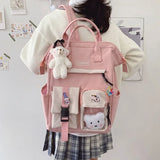 Preppy Purple Backpack Women Waterproof Fancy High School Bags