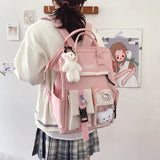 Preppy Purple Backpack Women Waterproof Candy Colors