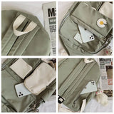 Preppy Women Backpack Waterproof Nylon Candy Colors Backpacks