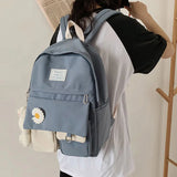 Preppy Women Backpack Waterproof Nylon Candy Colors Backpacks