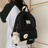 Preppy Women Backpack Waterproof Nylon Candy Colors Backpacks