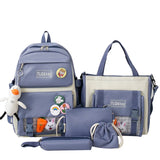 Preppy School Backpack Set Waterproof Laptop Backpacks High School Bags