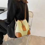 Soft PU Bucket Bag Shoulder Handbag
