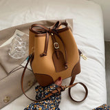 Soft PU Bucket Bag Shoulder Handbag