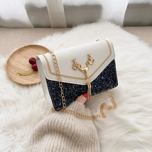 Christmas Style Reindeer Women Handbag Clutch Shoulder Wedding Crossbody Bag