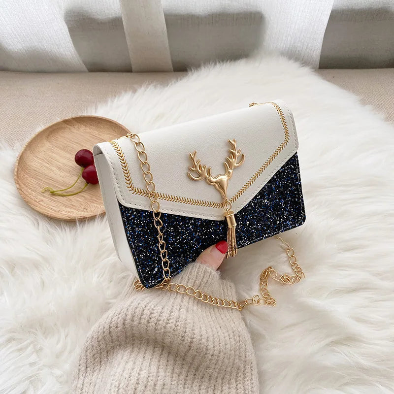 Christmas Style Reindeer Women Handbag Clutch Shoulder Wedding Crossbody Bag