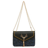 Christmas Style Reindeer Women Handbag Clutch Shoulder Wedding Crossbody Bag