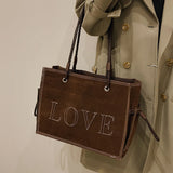 Retro Frosting Handbags for Women Tote Big Bags Casual Large Capacity Shoulder P