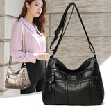 Retro Soft Leather Ladies Shoulder Packet Handbag
