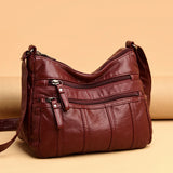 Retro Soft Leather Ladies Shoulder Packet Handbag