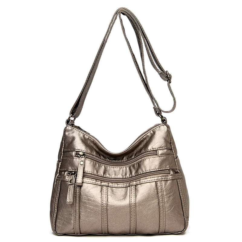 Retro Soft Leather Ladies Shoulder Packet Handbag