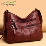 Retro Soft Leather Ladies Shoulder Packet Handbag