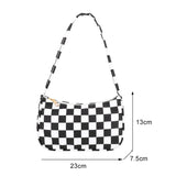 Retro Women Plaid Leopard Print Shoulder Bags Female Small Underarm Bag
