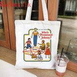 Satan Shopping Bag Graphic Tote Harajuku Shopper Bag Women