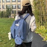 Teenage Girls School Bag Travel Laptop Backpack Ring Design