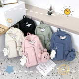 Teenage Girls School Bag Travel Laptop Backpack Ring Design