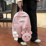Teenage Girls School Bag Travel Laptop Backpack Ring Design