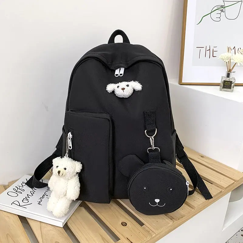 Teenage Girls School Bag Travel Laptop Backpack Ring Design