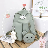 Teenage Girls School Bag Travel Laptop Backpack Ring Design
