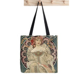 Alphonse Mucha Printed Tote Bag Women Harajuku Shopper