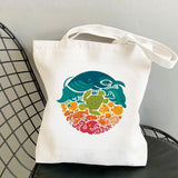 Hedgehog Printed Tote Bag Harajuku Shopper Handbag Girl Shoulder Shopping Bag