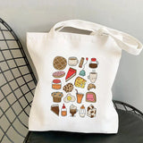 Bones & Botany Print Tote Bag Women Harajuku Shopper Handbag