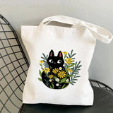 Bones & Botany Print Tote Bag Women Harajuku Shopper Handbag