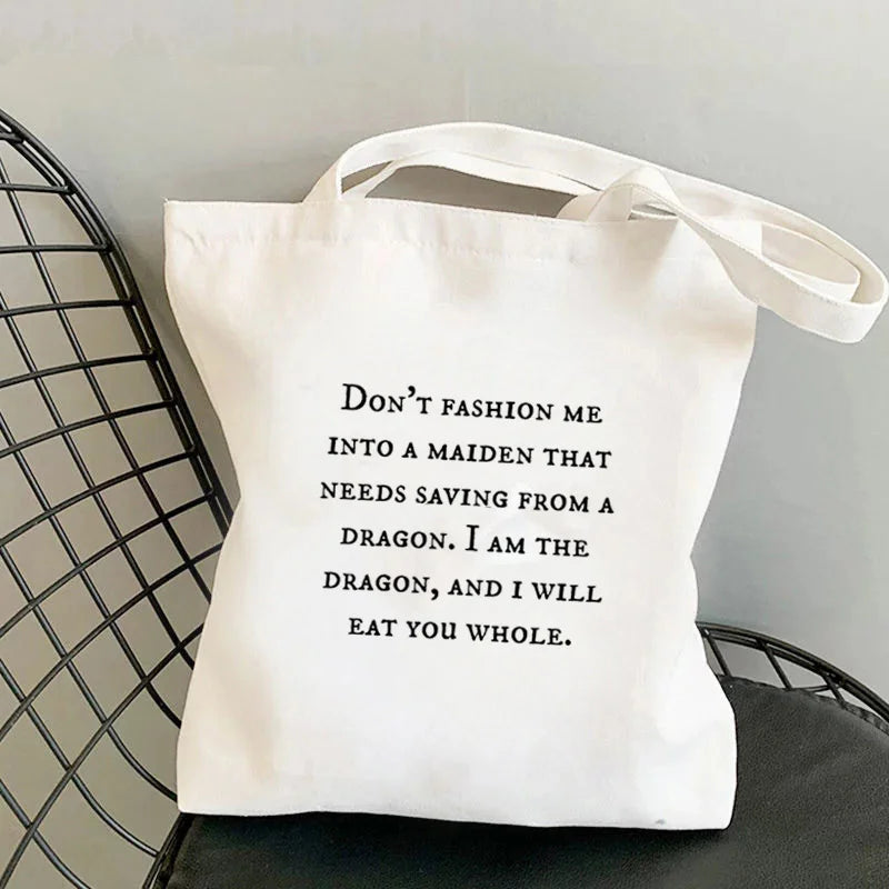 Feminism Printed Tote Bag Harajuku Shopper Handbag Girl Shoulder Shopping Bag