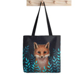Harajuku Shopper Fox Tote Bag Women Canvas Handbag