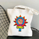GIRL POWER Printed Tote Bag - Harajuku Shopper Handbag
