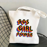 GIRL POWER Printed Tote Bag - Harajuku Shopper Handbag