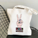 GIRL POWER Printed Tote Bag - Harajuku Shopper Handbag
