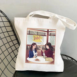 Luke's Printed Tote Bag Harajuku Shopper Handbag Canvas Shoulder Bag
