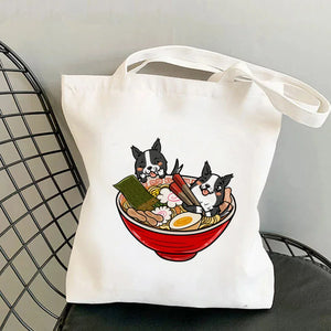 Border Collie Printed Tote Bag Harajuku Shopper Handbag