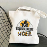 Border Collie Printed Tote Bag Harajuku Shopper Handbag