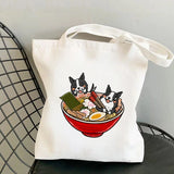Border Collie Printed Tote Bag Harajuku Shopper Handbag
