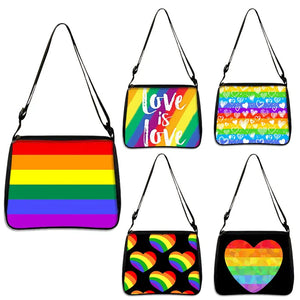 Rainbow Flag Printed Tote Bag Harajuku Shopper Handbag Lady Canvas Bag
