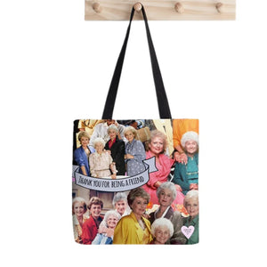 Golden Girls Pattern Tote Bag Harajuku Shopper Handbag Lady Canvas Bag