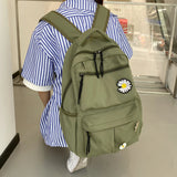 Solid Women's Backpack School Bags For Teenagers Girls